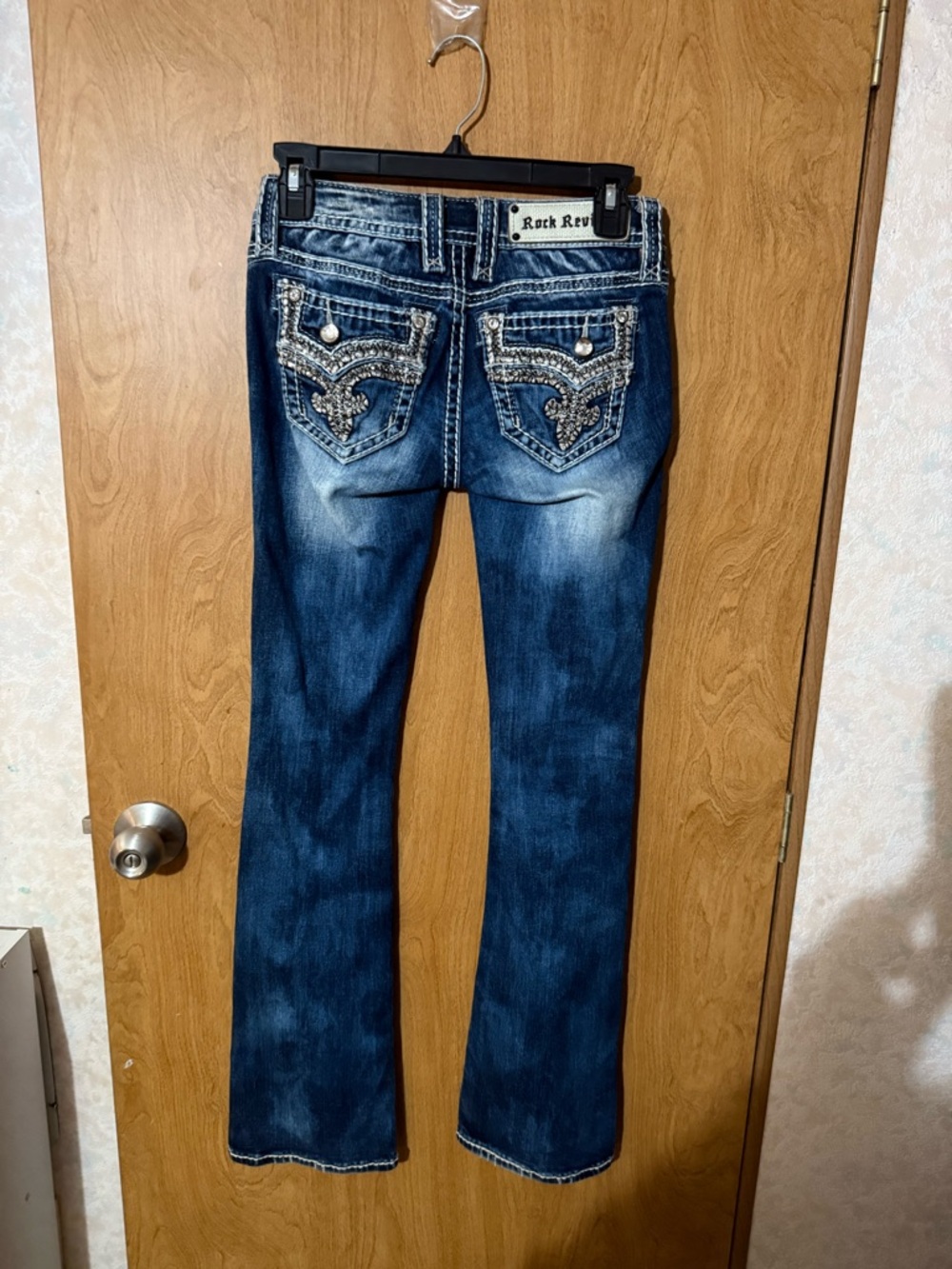 Rock Revival Vintage Wash Blue Bootcut Jeans - Picture 3 of 8